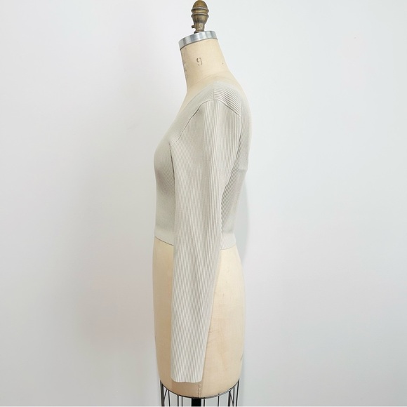 Babaton Sculpt Knit Squareneck Cropped sweater top - Picture 3 of 5